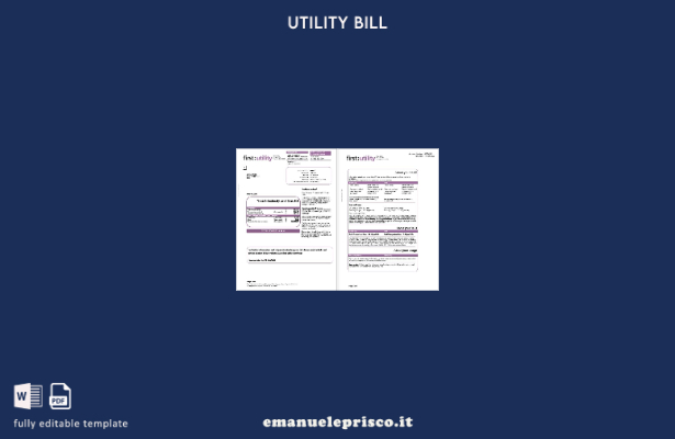 stile verificato Regno Unito Primo modello di pagine per bollette di gas ed elet